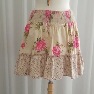 Boho smocked miniskirt